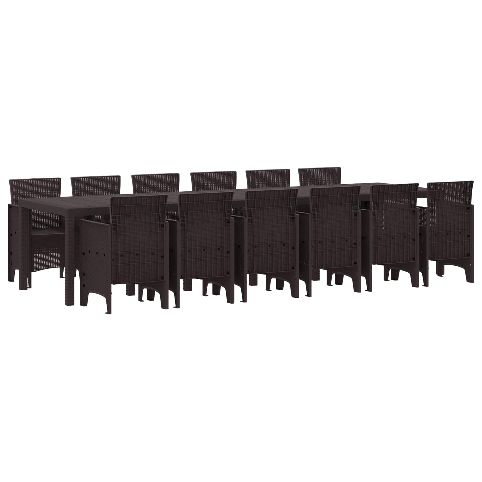 Σέτ φαγητού για κήπο 13 pcs Καφέ Rattan Polt - Pakobazaar