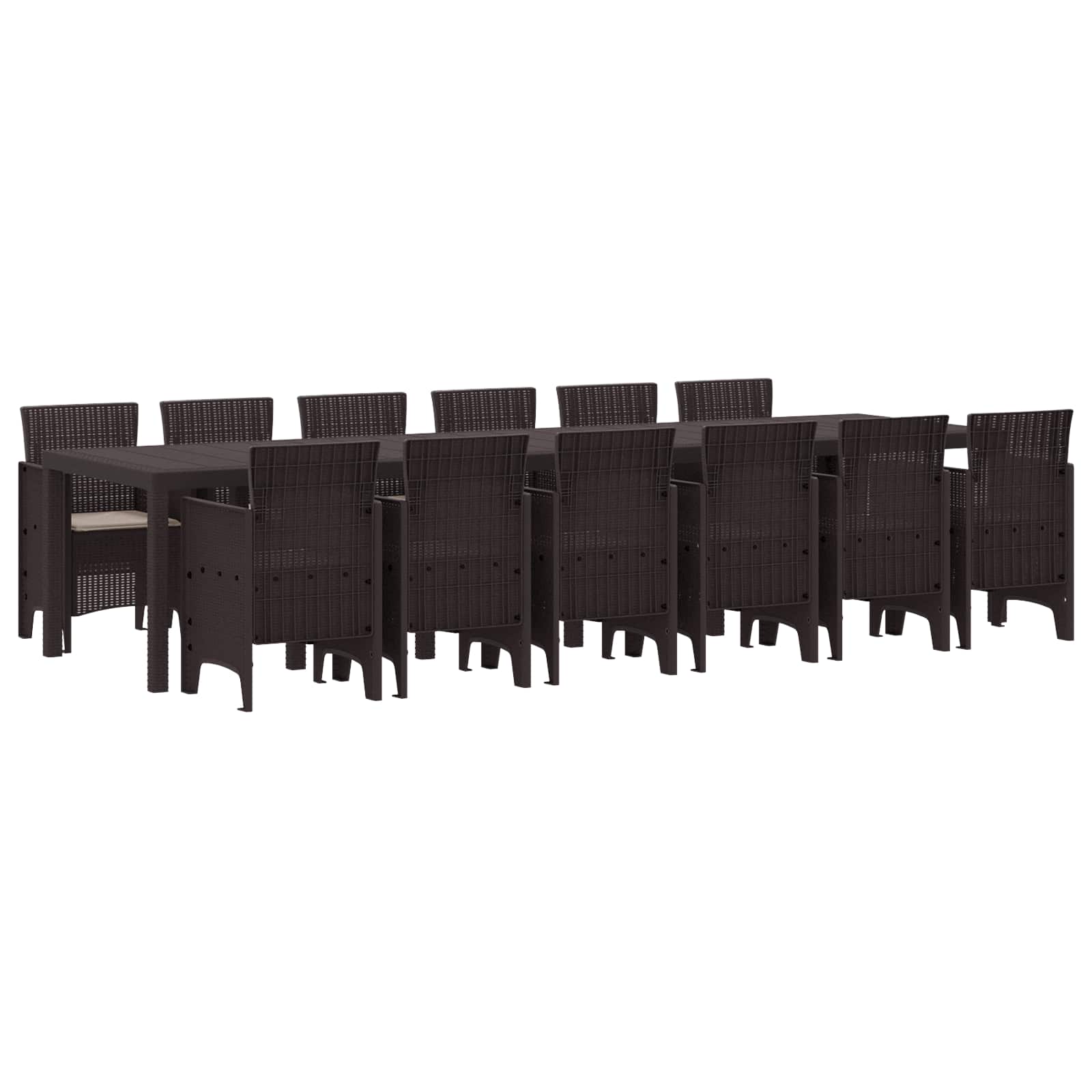 Σέτ φαγητού για κήπο 13 pcs Καφέ Rattan Polt