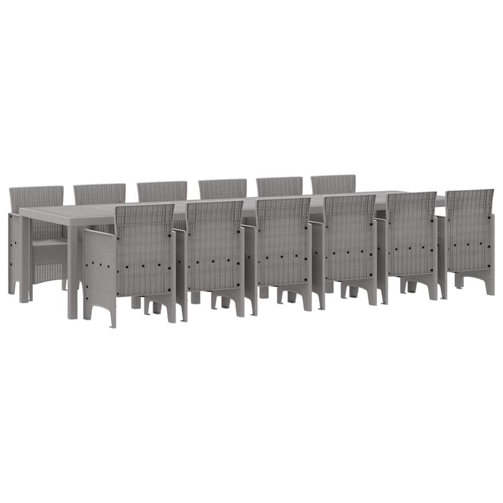 Σέτ φαγητού για κήπο 13 pcs Ανοιχτό γκρι Rattan Polt
