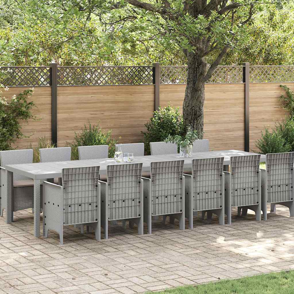 Σέτ φαγητού για κήπο 13 pcs Ανοιχτό γκρι Rattan Polt - Pakobazaar