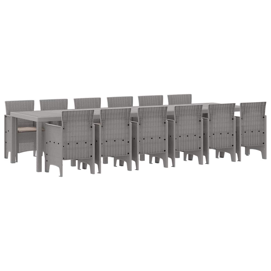 Σέτ φαγητού για κήπο 13 pcs Ανοιχτό γκρι Rattan Polt - Pakobazaar