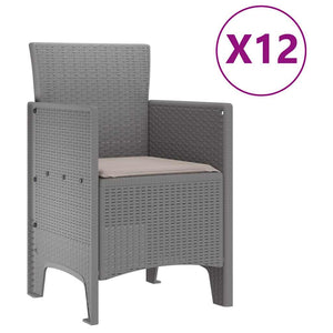 Σέτ φαγητού για κήπο 13 pcs Ανοιχτό γκρι Rattan Polt - Pakobazaar