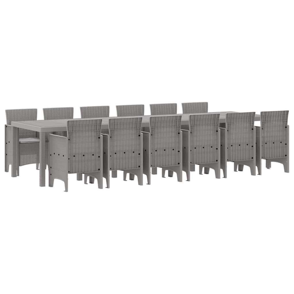 Σέτ φαγητού για κήπο 13 pcs Ανοιχτό γκρι Rattan Polt