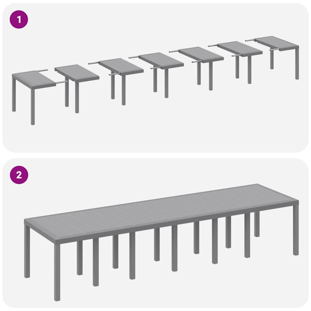 Σέτ φαγητού για κήπο 13 pcs Ανοιχτό γκρι Rattan Polt