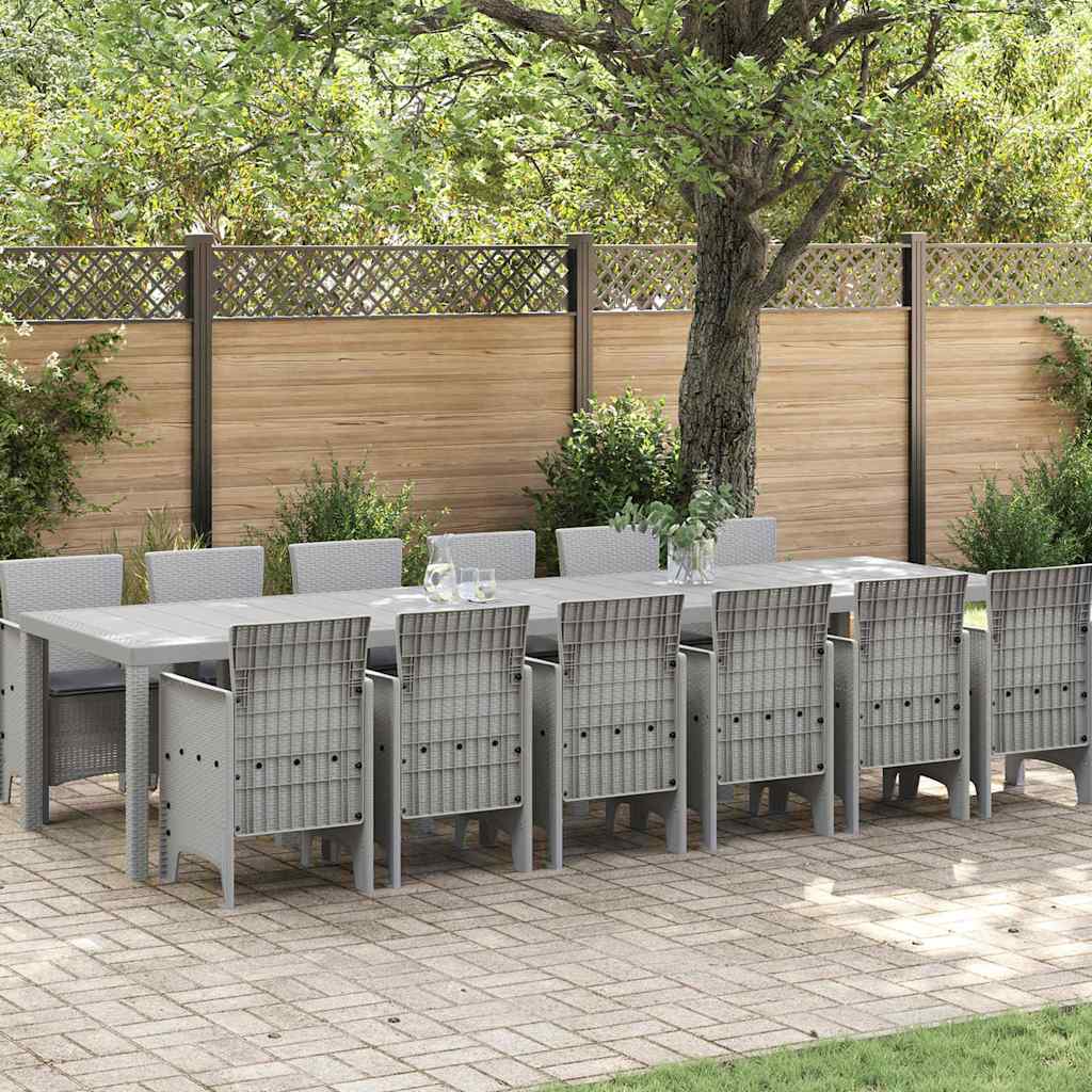 Σέτ φαγητού για κήπο 13 pcs Ανοιχτό γκρι Rattan Polt