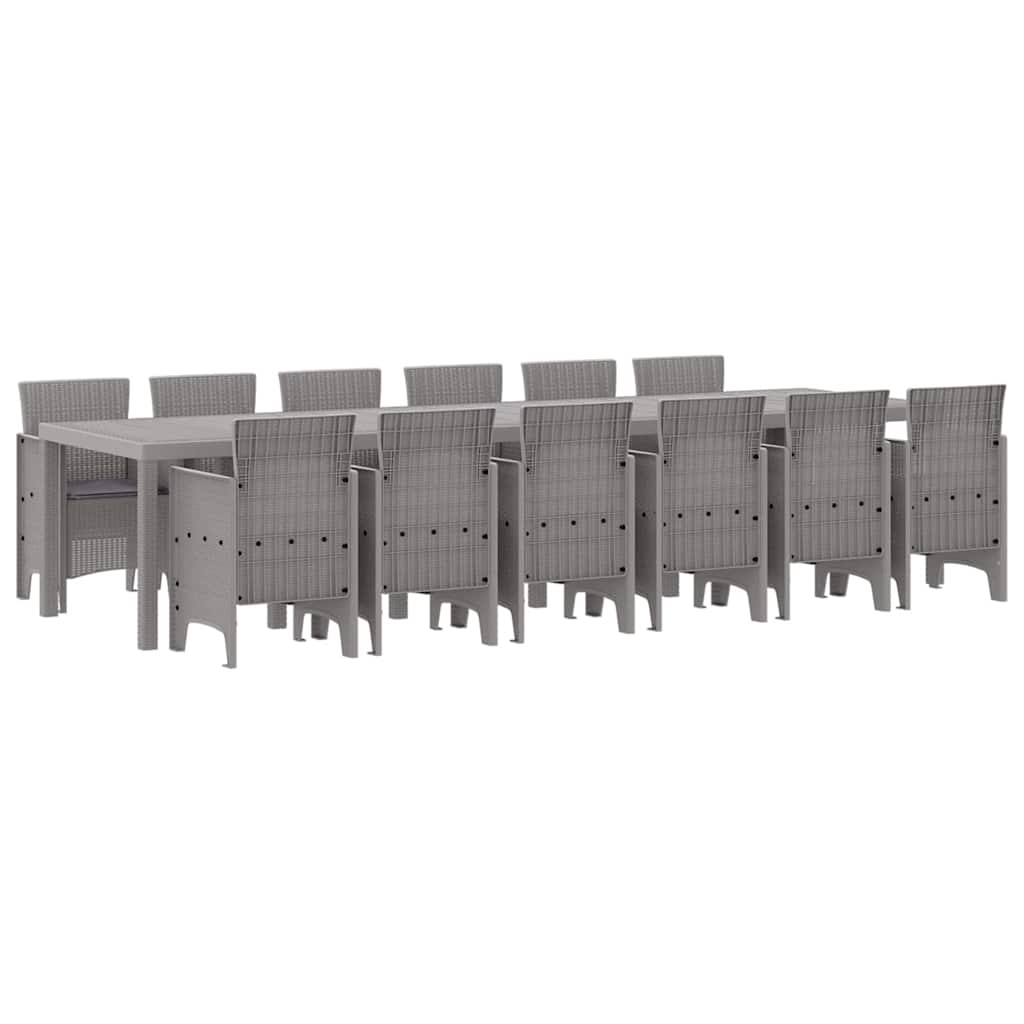 Σέτ φαγητού για κήπο 13 pcs Ανοιχτό γκρι Rattan Polt