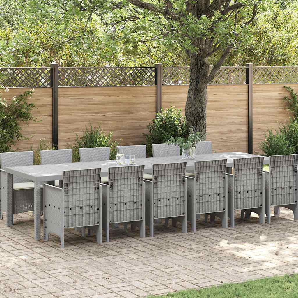 Σέτ φαγητού για κήπο 13 pcs Ανοιχτό γκρι Rattan Polt