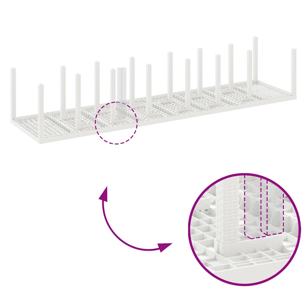 Σετ Τραπεζαρίας Κήπου με Μαξιλάρια με μαξιλάρι 15 pcs Λευκό PP