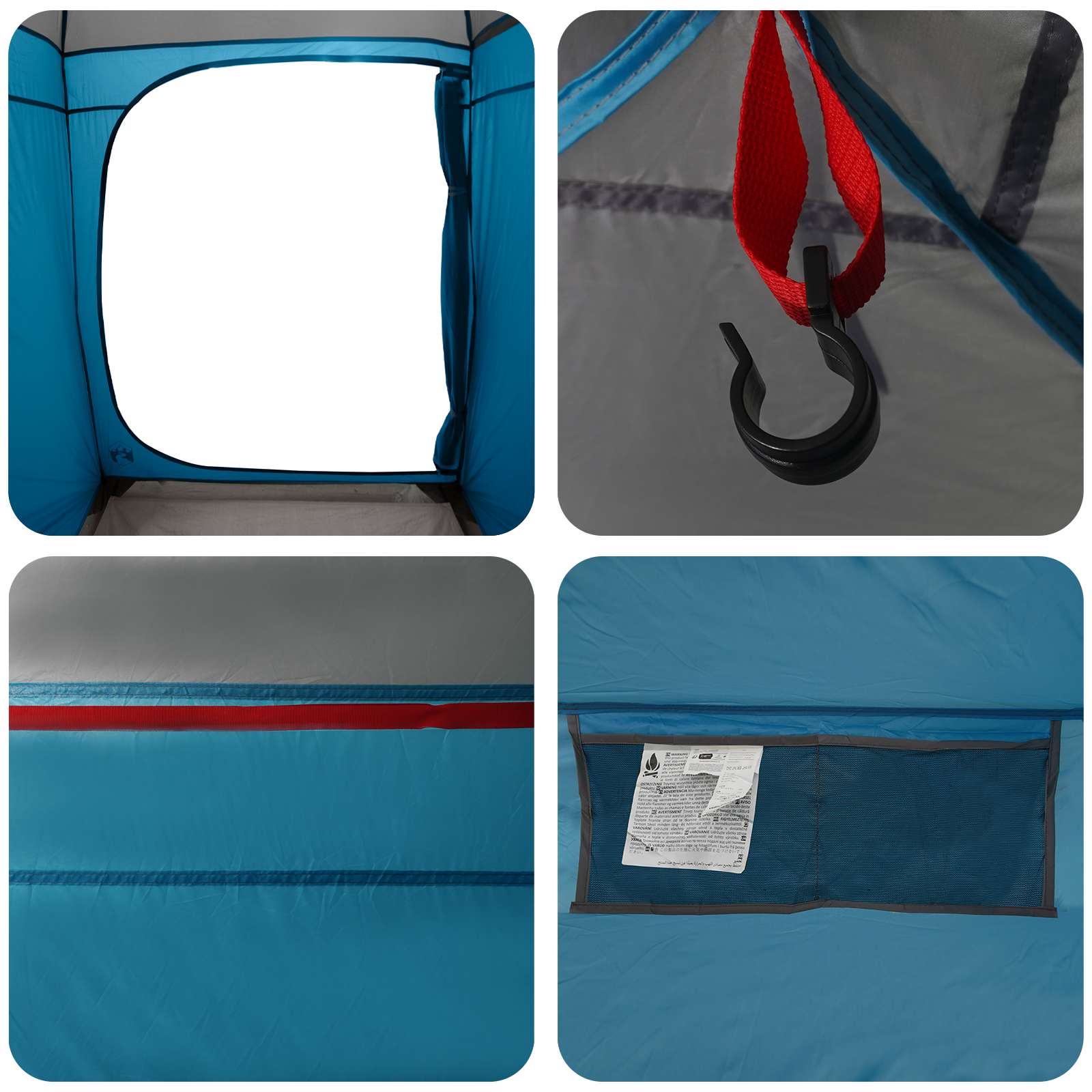 Άμεση Σκηνή 2-Ατόμων Γρήγορης Απελευθέρωσης με στέγη Μπλε - Pakobazaar