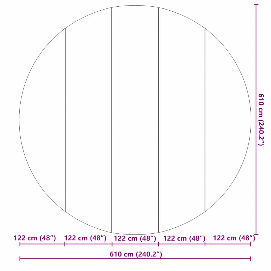 Εδαφοκάλυψη Πισίνας Ανοιχτό γκρι Ø 610 εκ Μη Υφαμένο Ύφασμα