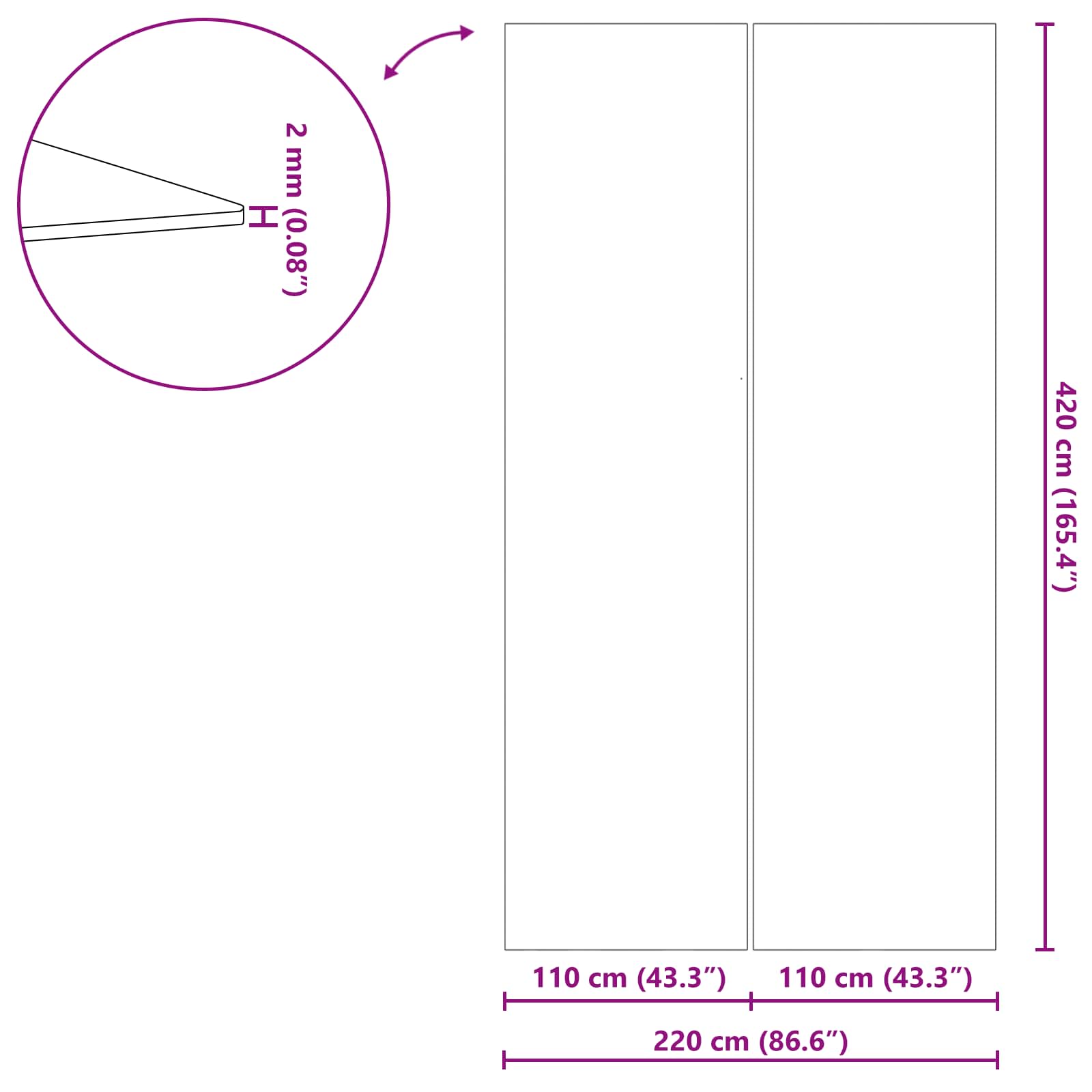 Εδαφοκάλυψη Πισίνας 420 x 220 x 0,1 εκ Ορθογώνιος Μαύρο - Pakobazaar