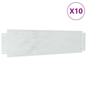 Περιγράμματα γκαζόν 10 τμχ. 100 x 25 x 0,07 εκ. Ασημί