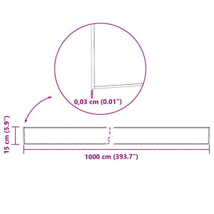 Άκρη Γκαζόν Ασημί 1000 x 15 x 0.03 εκ. Γαλβανισμένο Χάλυβα - Pakobazaar