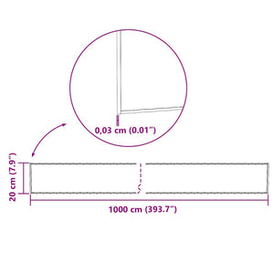 Άκρη Γκαζόν Ασημί 1000 x 20 x 0,03 εκ.