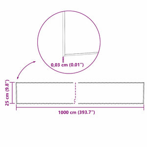 Άκρη Γκαζόν Ασημί 1000 x 25 x 0,03 εκ. - Pakobazaar