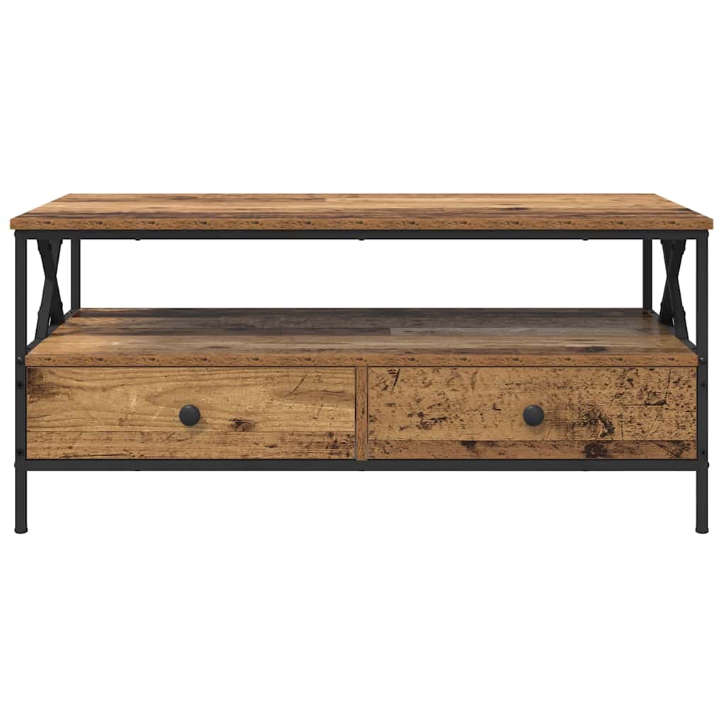 Τραπεζάκι σαλονιού with Drawer Παλαιό ξύλο 100 x 51 x 45 cm