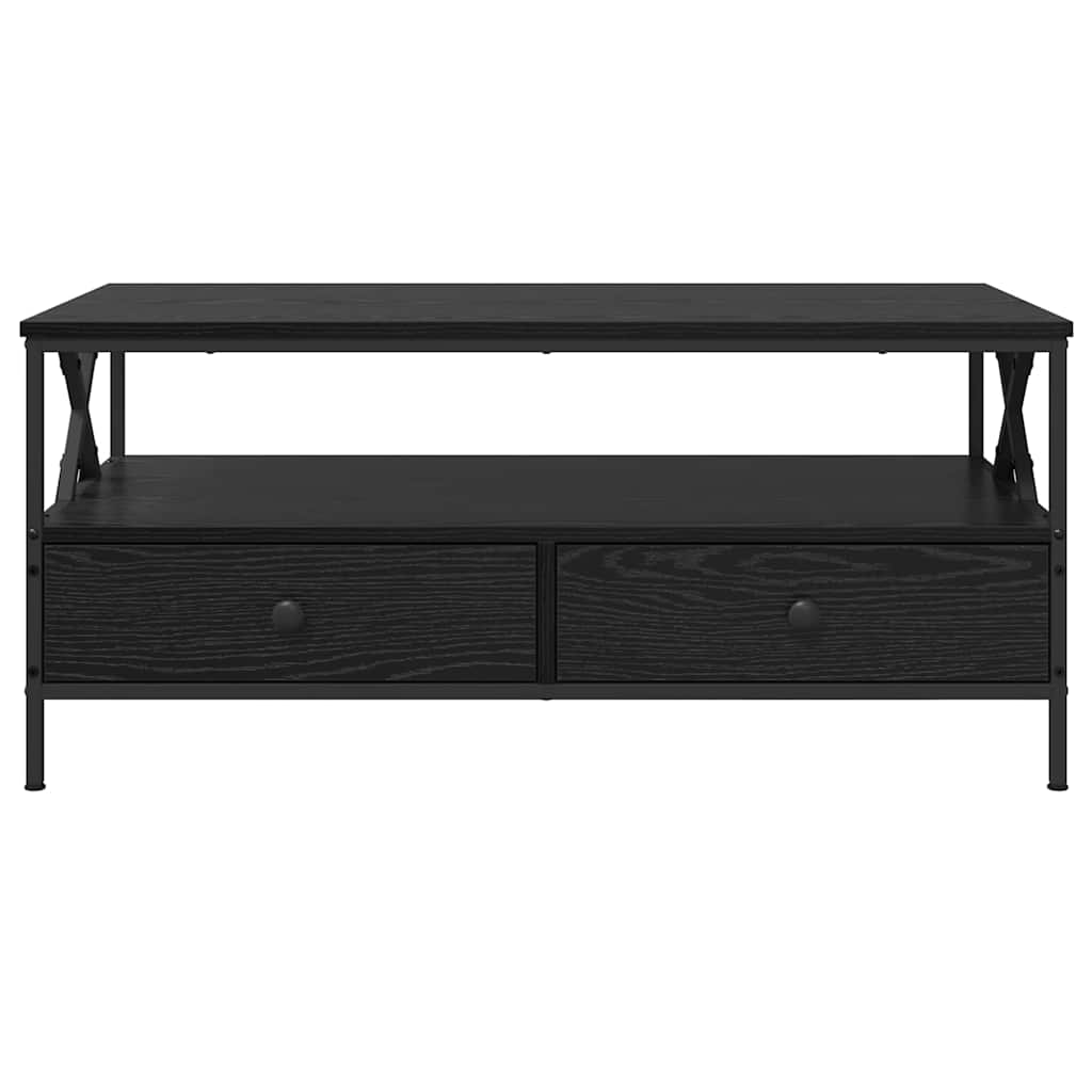 Τραπεζάκι σαλονιού with Drawer Μαύρη δρυς 100 x 51 x 45 cm
