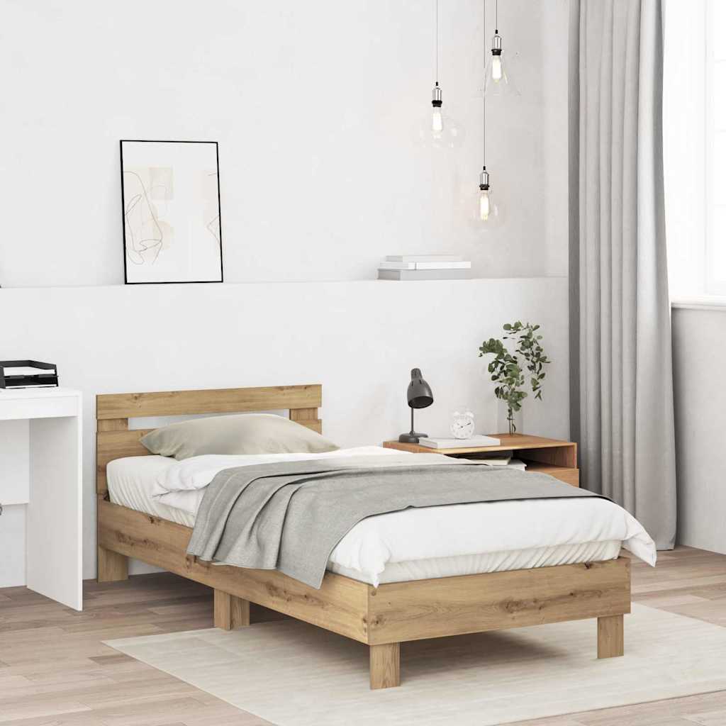 Σκελετός Κρεβατιού με κεφαλάρι Artisan Oak 203 x 95 x 70 εκ - Pakobazaar