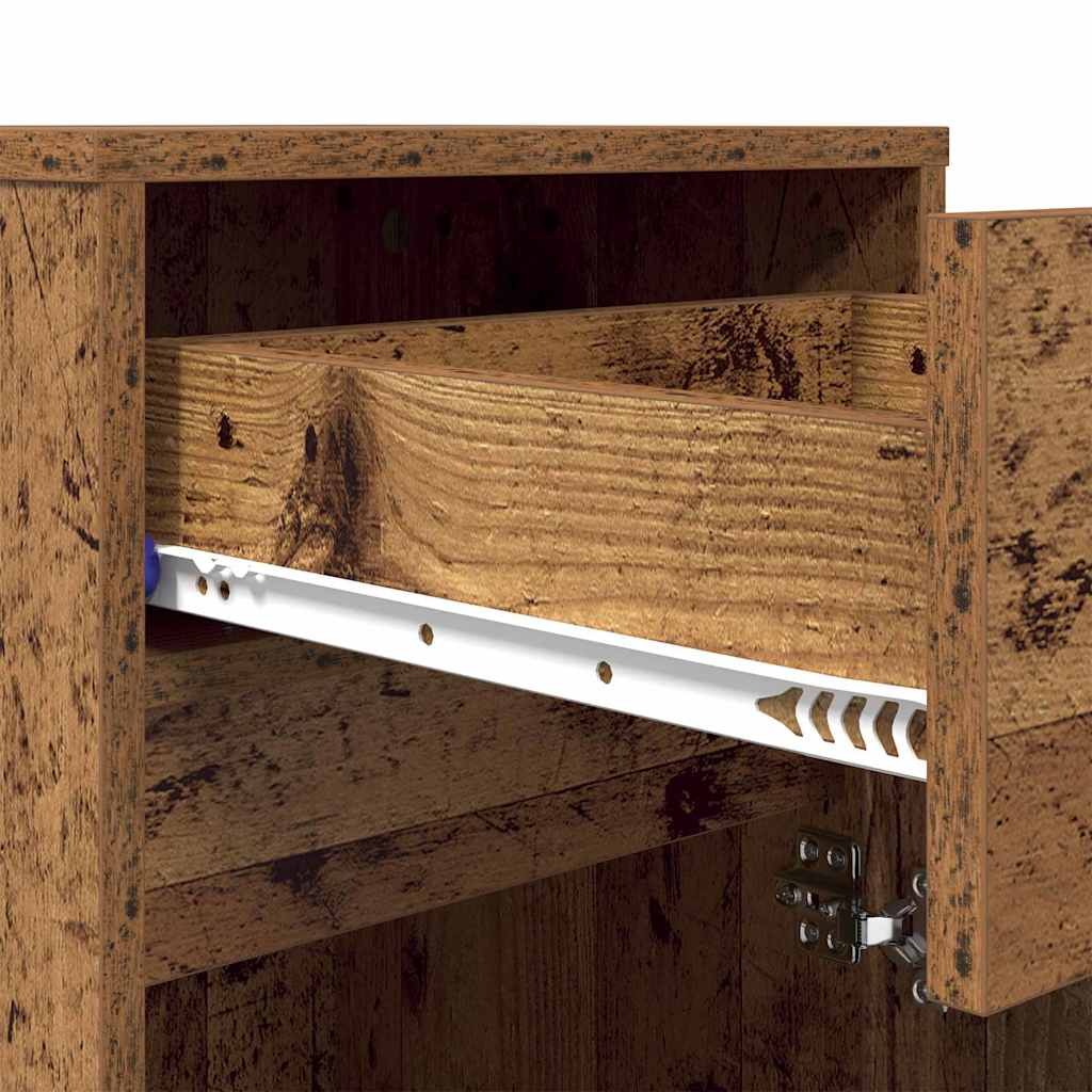 LED Κρεβατάκι Ντουλάπα 2 pcs Παλαιό ξύλο 38 x 34 x 61 εκ. - Pakobazaar