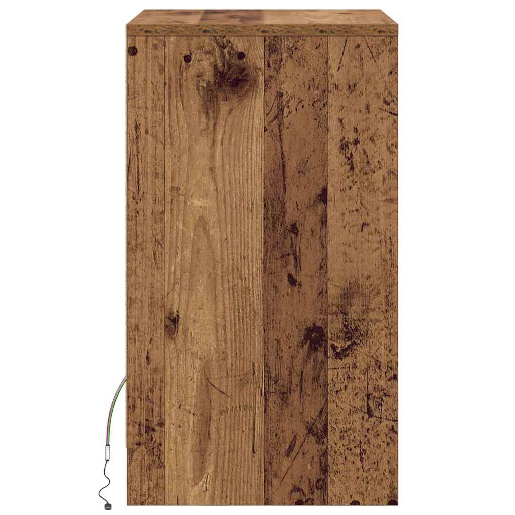 LED Κρεβατάκι Ντουλάπα 2 pcs Παλαιό ξύλο 38 x 34 x 61 εκ. - Pakobazaar