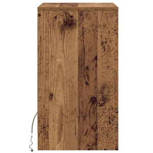 LED Κρεβατάκι Ντουλάπα 2 pcs Παλαιό ξύλο 38 x 34 x 61 εκ. - Pakobazaar