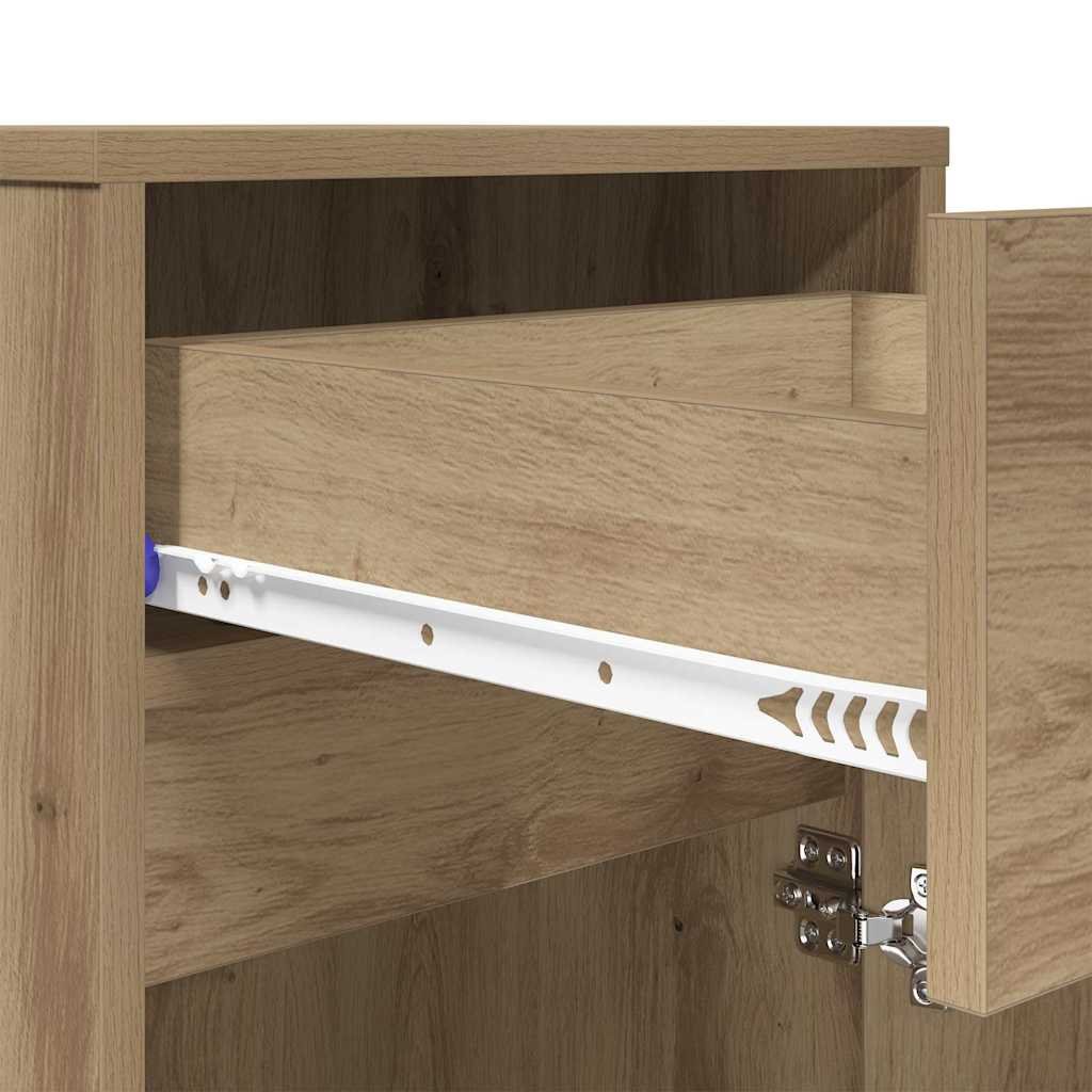 LED Κρεβατάκι Ντουλάπα με συρτάρι artisan δρυς 38 x 34 x 61 εκ. - Pakobazaar