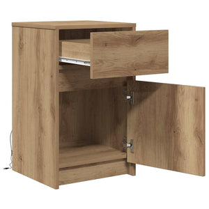 LED Κρεβατάκι Ντουλάπα με συρτάρι artisan δρυς 38 x 34 x 61 εκ. - Pakobazaar