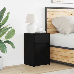 LED Κρεβατάκι Ντουλάπα 2 pcs Μαύρη δρυς 38 x 34 x 61 εκ. - Pakobazaar