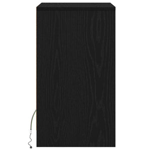 LED Κρεβατάκι Ντουλάπα 2 pcs Μαύρη δρυς 38 x 34 x 61 εκ. - Pakobazaar