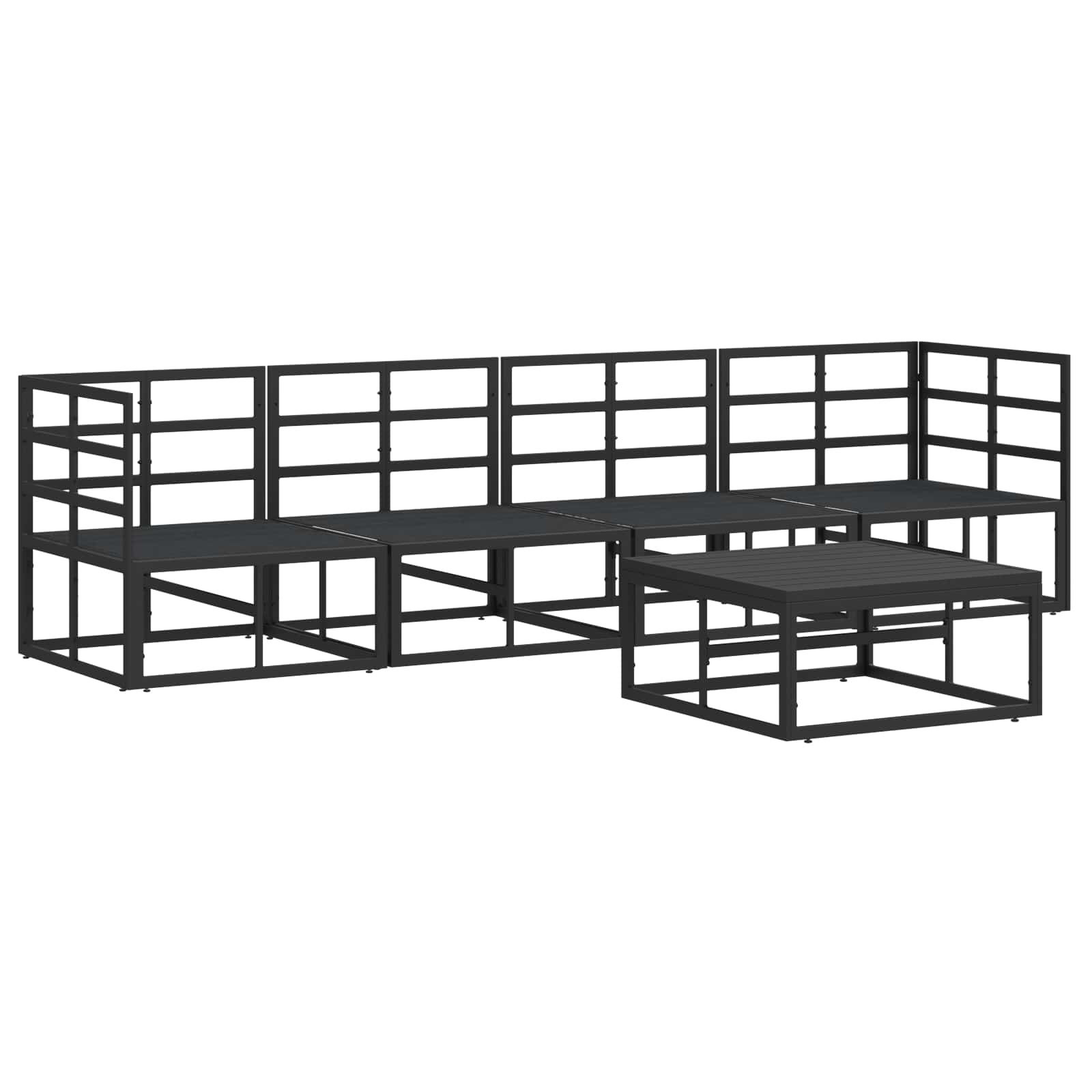 Σετ Καναπέ Κήπου 5 pcs Μαύρο Μέταλλο