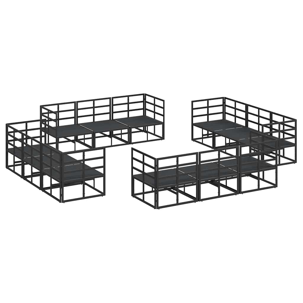Σετ Καναπέ Κήπου 12 pcs Μαύρο Μέταλλο
