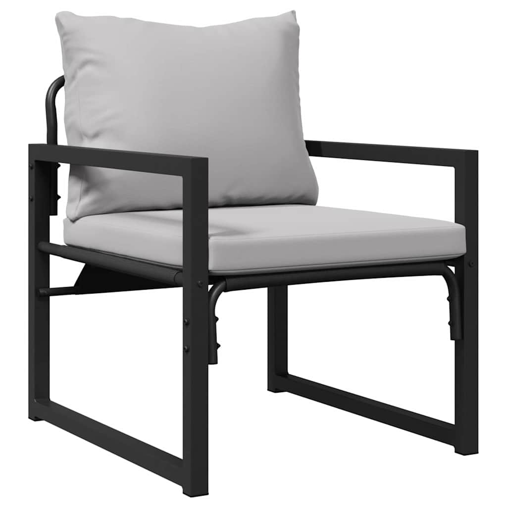 Σετ Καναπέ Κήπου με μαξιλάρι 6 pcs Μαύρο Ατσάλι