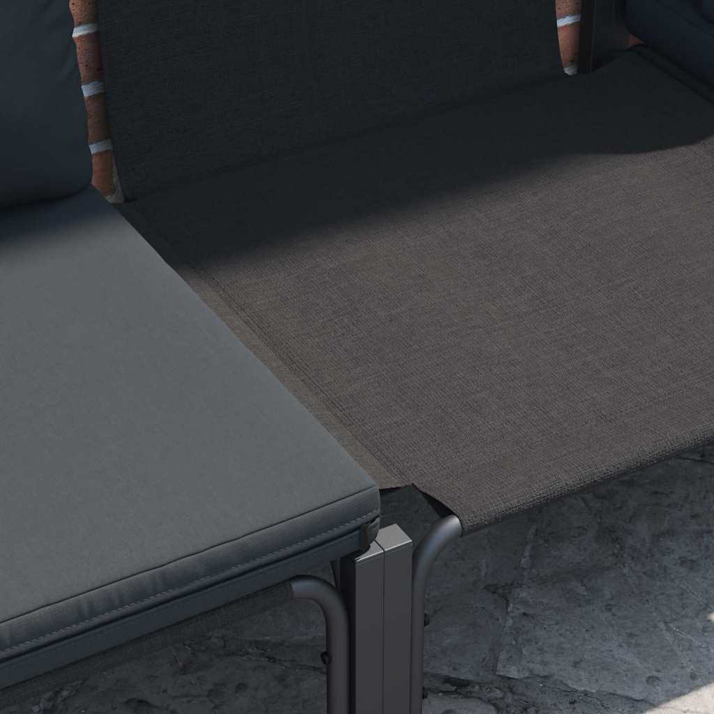 Σετ Καναπέ Κήπου με μαξιλάρι 6 pcs Μαύρο Ατσάλι