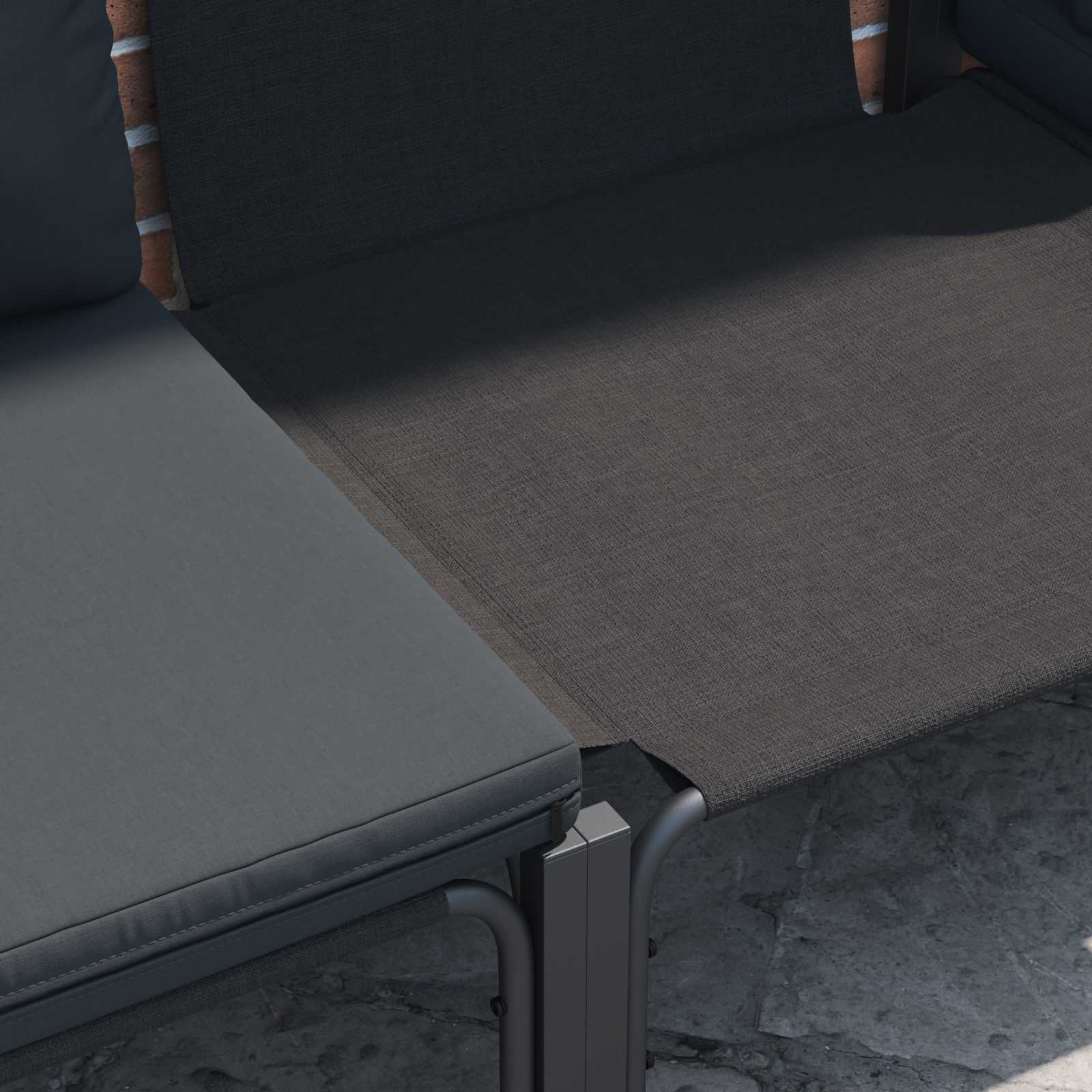 Σετ Καναπέ Κήπου με μαξιλάρι Ανθρακί Ατσάλι