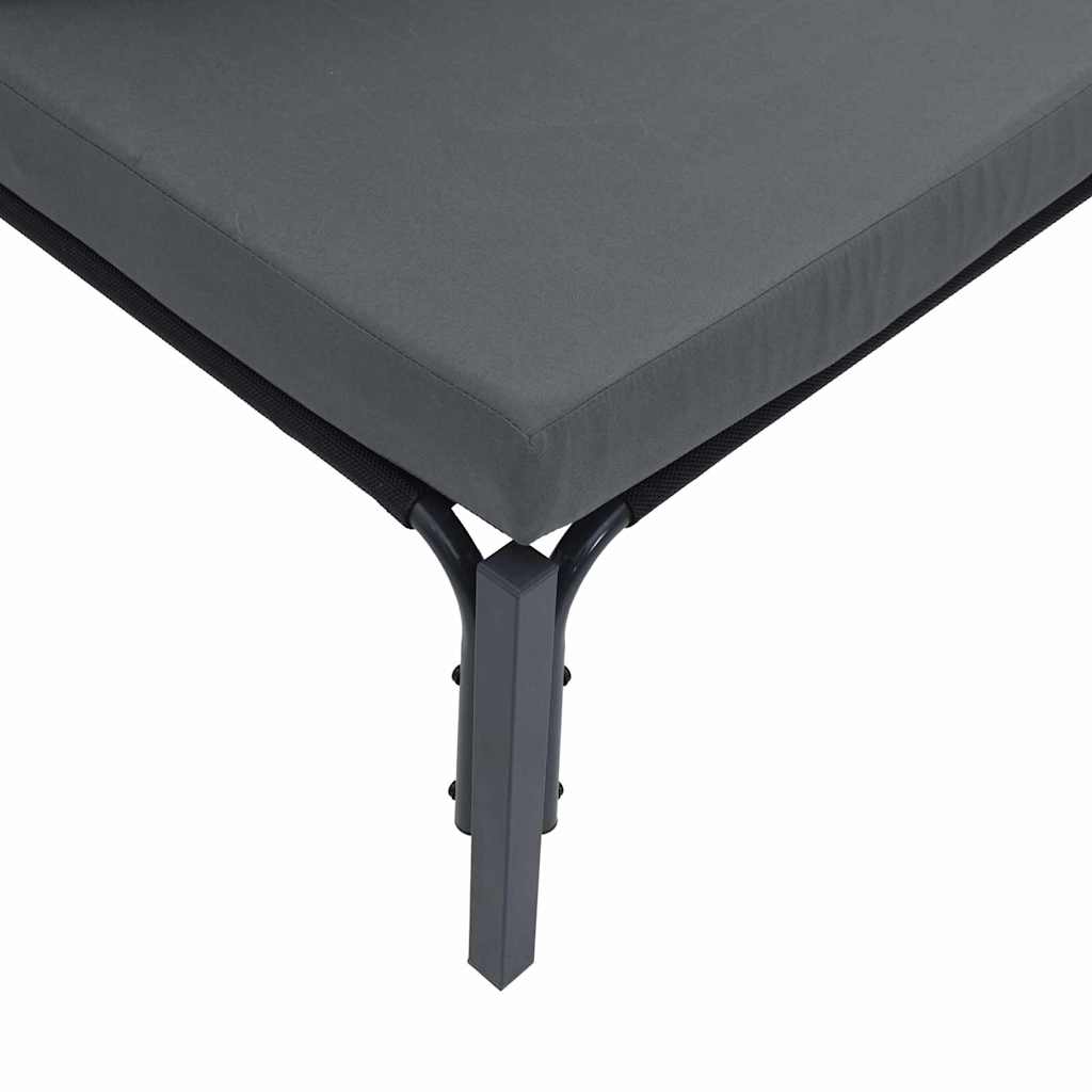 Σετ Καναπέ Κήπου με μαξιλάρι 10 pcs Μαύρο Ατσάλι