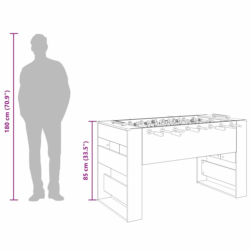 Τραπέζι Φουτμπολ Μαύρη Δρυς 146,5 x 74 x 85 εκ.