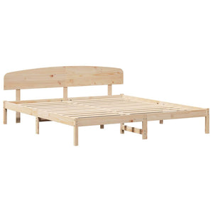Σκελετός Κρεβατιού Φυσικό 180 x 200 cm Στερεά ξυλεία πεύκου - Pakobazaar