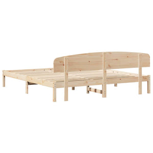 Σκελετός Κρεβατιού Φυσικό 180 x 200 cm Στερεά ξυλεία πεύκου - Pakobazaar