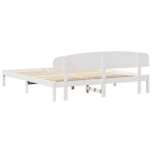 Σκελετός Κρεβατιού Λευκό 180 x 200 cm Στερεά ξυλεία πεύκου