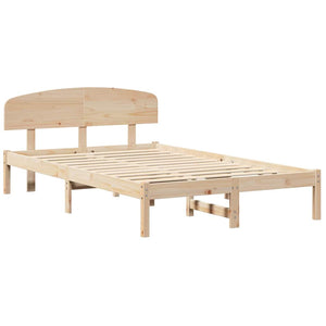 Σκελετός Κρεβατιού Φυσικό 135 x 190 cm Στερεά ξυλεία πεύκου