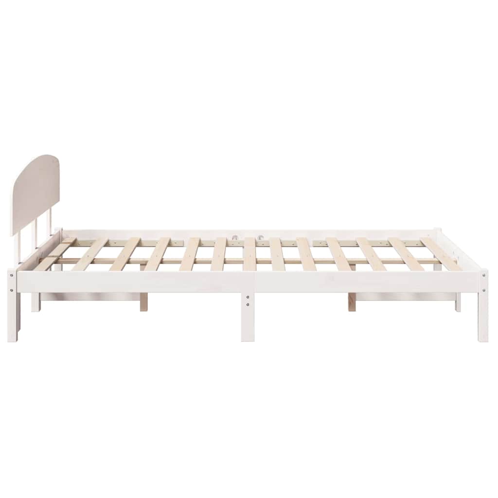 Σκελετός Κρεβατιού Λευκό 135 x 190 cm Στερεά ξυλεία πεύκου