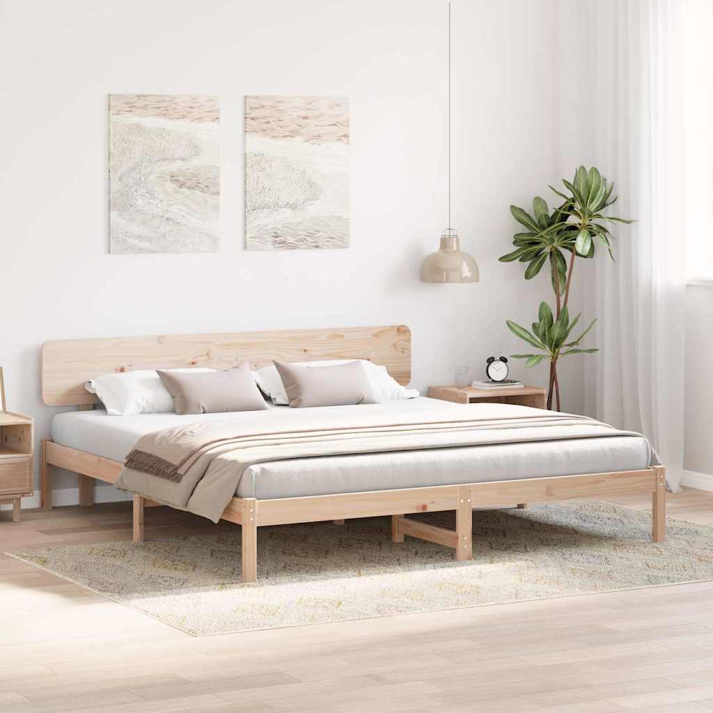 Σκελετός Κρεβατιού Φυσικό 180 x 200 cm Στερεά ξυλεία πεύκου