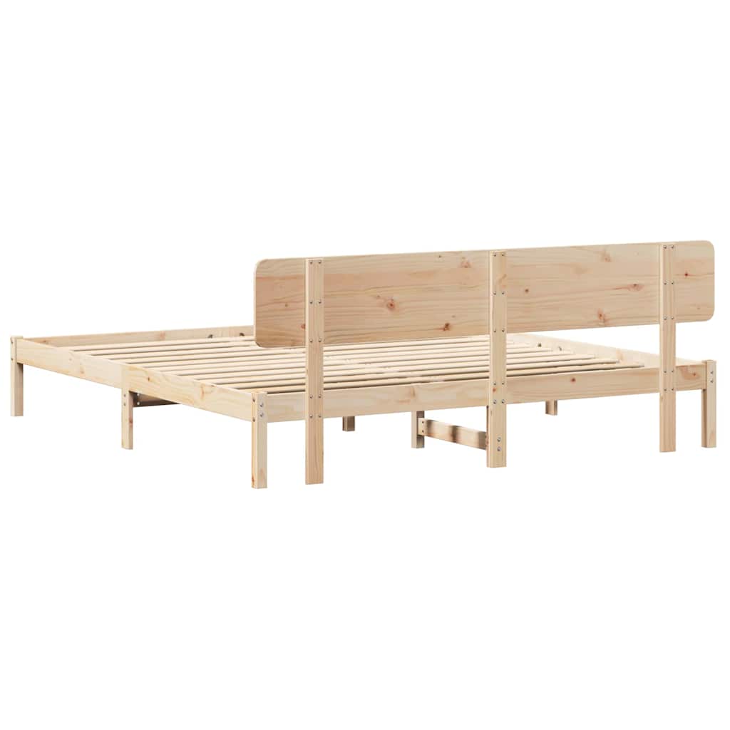 Σκελετός Κρεβατιού Φυσικό 180 x 200 cm Στερεά ξυλεία πεύκου