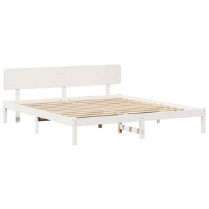 Σκελετός Κρεβατιού Λευκό 180 x 200 cm Στερεά ξυλεία πεύκου