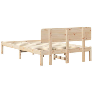 Σκελετός Κρεβατιού Φυσικό 140 x 190 cm Στερεά ξυλεία πεύκου