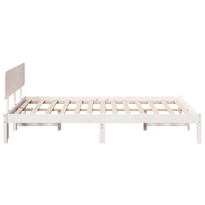 Σκελετός Κρεβατιού Λευκό 140 x 190 cm Στερεά ξυλεία πεύκου