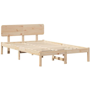 Σκελετός Κρεβατιού Φυσικό 135 x 190 cm Στερεά ξυλεία πεύκου