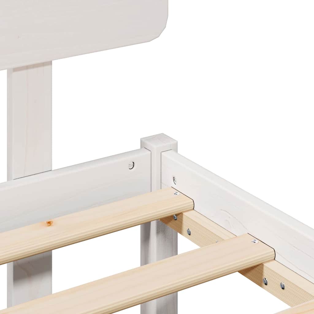 Σκελετός Κρεβατιού Λευκό 120 x 190 cm Στερεά ξυλεία πεύκου