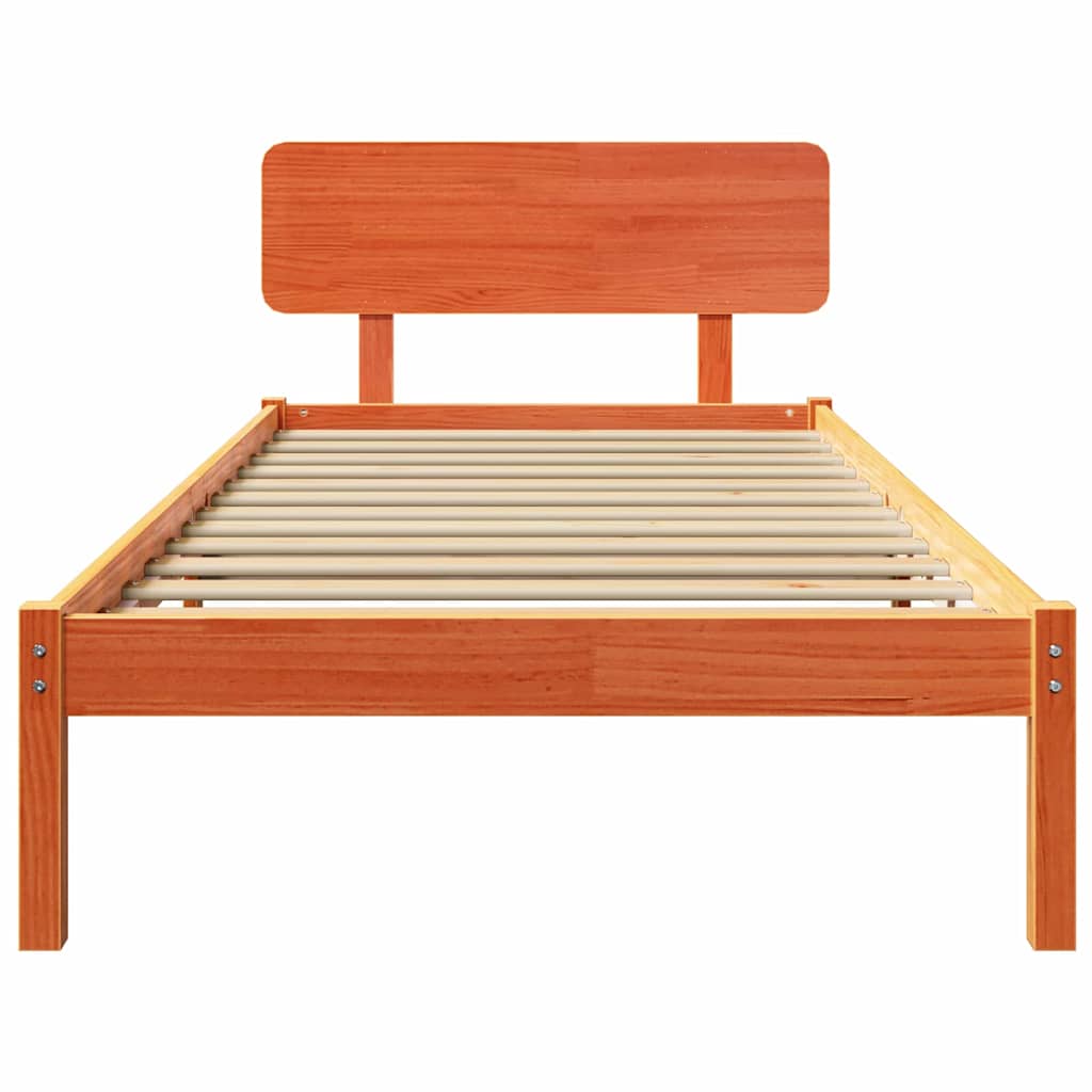 Σκελετός Κρεβατιού Κερωτό καφέ 90 x 190 cm Στερεά ξυλεία πεύκου