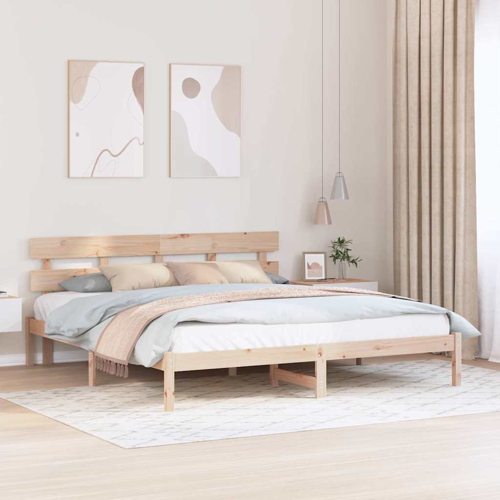 Σκελετός Κρεβατιού Καφέ 180 x 200 cm Μασίφ ξύλο πεύκου